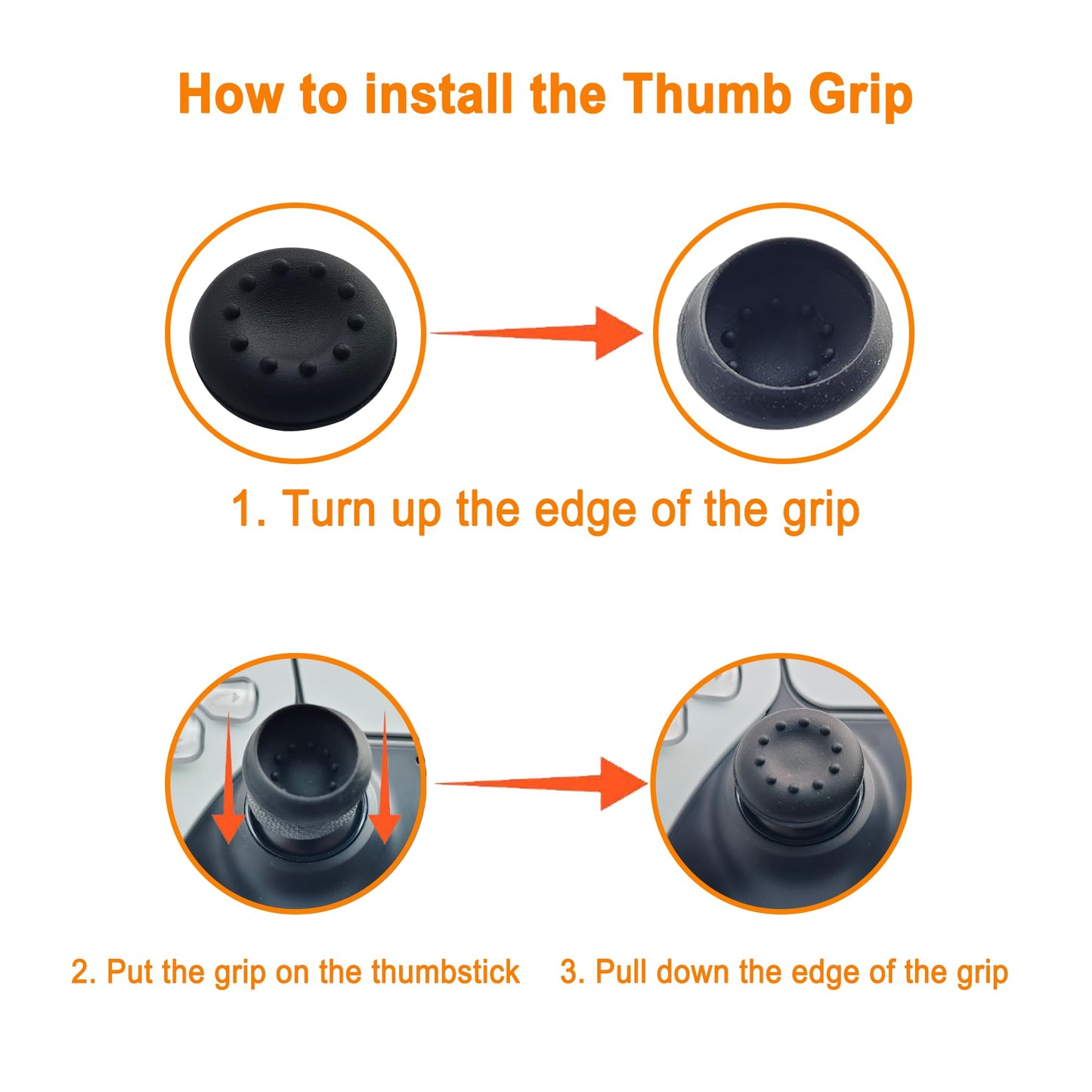 iCarp PS5 Controller Skin, Anti-Slip Soft Silicone Protective Cover Case for PlayStation 5 DualSense Wireless Controller, 1Pack with 4 Thumb Grip Caps and L2R2 Trigger Extenders (Black)