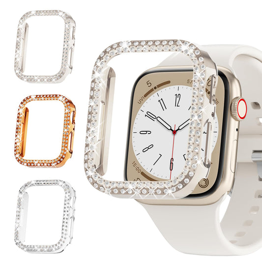 3Pack Rc-Z for Apple Watch Series 9 8 7 45mm Bling Bumper Case Women, Diamond Protective Frame for iWatch iPhone Watch 45 mm Accessories