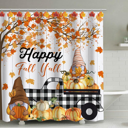 YUKUNTANG Maple Leaf Shower Curtain Hooks, 12 Pcs Fall Autumn Decorative Shower Sliding Hooks Resin Pothook Bathroom Rolling Hangers for Halloween Thanksgiving Christmas Bedroom Decor