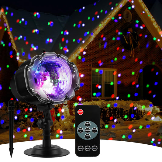 Yokgrass Christmas Snowfall Projector Lights, Multi Colors Holiday Lights with Remote Control, White Snow, Indoor Outdoor for Halloween Xmas Party Wedding Garden Landscape Decoration(Snow Spots)