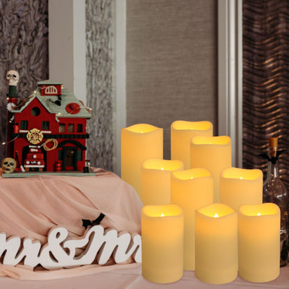 YOROXRG Set of 24 Waterproof Outdoor Flameless Candles, LED Candles with 4 Remote and Timer,(H 4" 5" 6" x D 2.2"),for Halloween Wedding Festiv