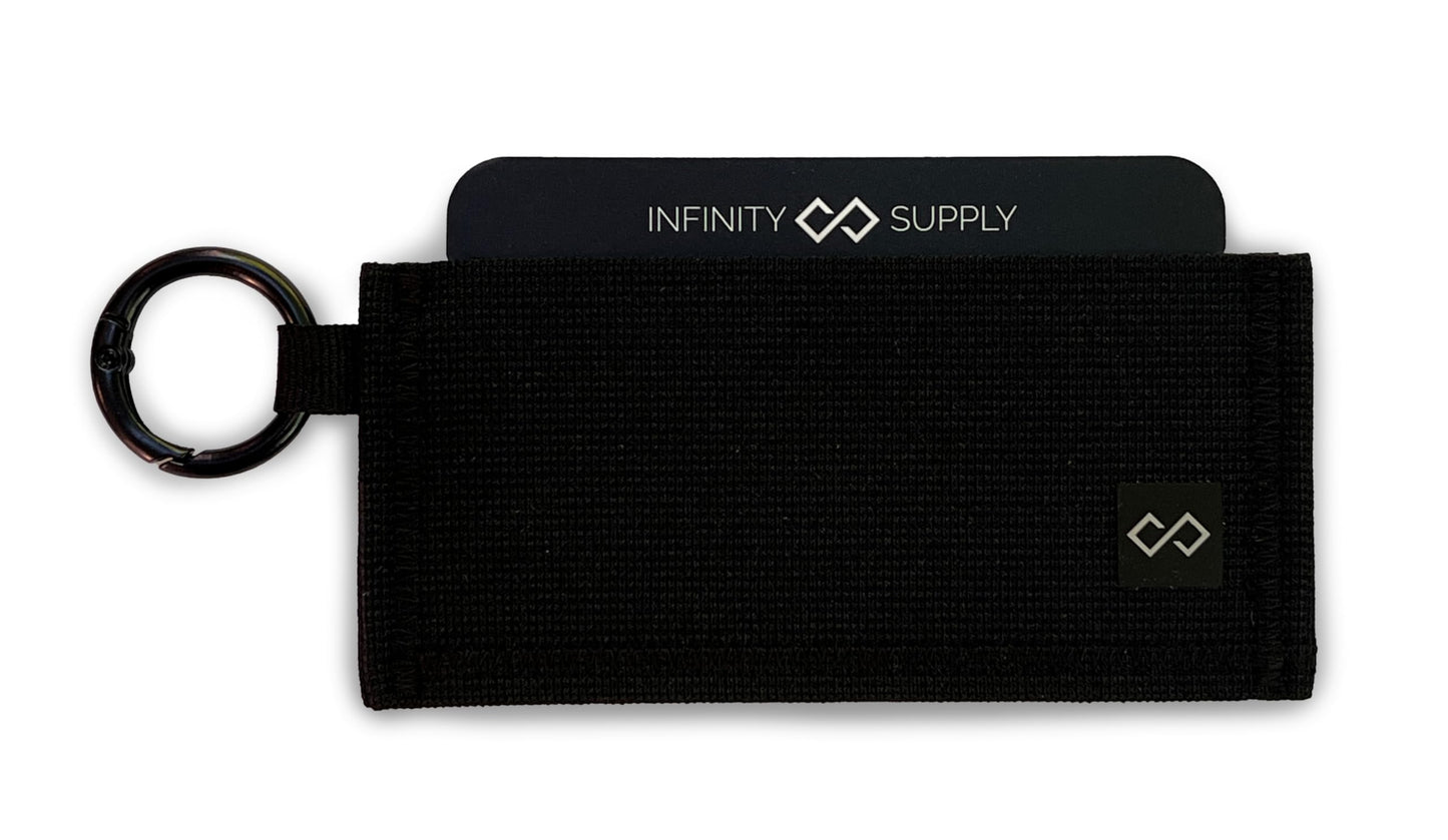Infinity Wallet - Minimalist Wallet for Men and Women (Black with Black Silicone)