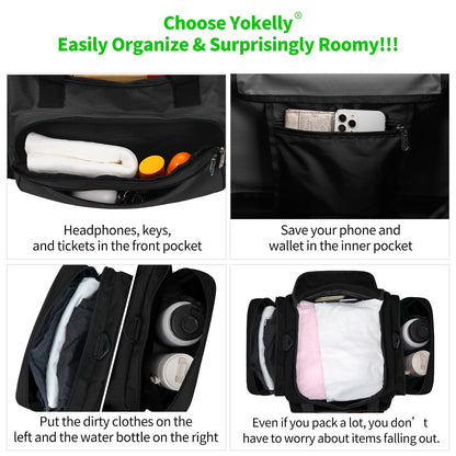 YoKelly Sports Duffel Bag 20 inch for Travel Gym - Black