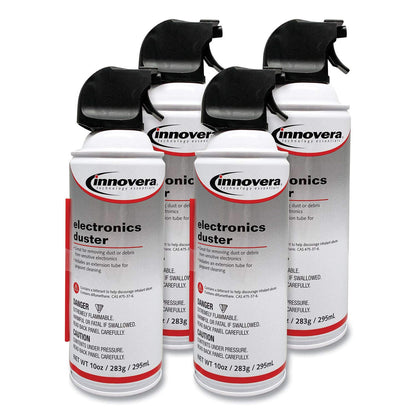 Innovera Compressed Air Duster Cleaner, 10 Oz Can, 4/Pack