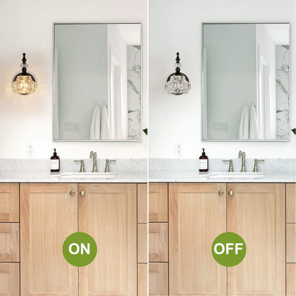 ZILANL 2-Pack Wall Sconces Black Bathroom Vanity Lighting Fixtures Black Wall Light with Glass Shade, Rust-Proof and Durable, Wall Lamp Using G9 Bulbs for Bedroom, Bathroom, Living Room