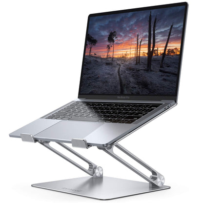 Lamicall Adjustable Laptop Stand, Portable Laptop Riser, Aluminum Laptop Stand for Desk Foldable, Ergonomic Computer Notebook Stand Holder for MacBook Air Pro, Dell XPS, HP (10-17.3'') - Silver