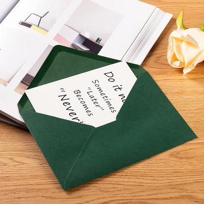 50 Pack A7 Colorful 5x7 Envelopes V Flap Invitation Envelopes for 5x7 Cards, Birthday, Weddings, Graduations, Greeting Cards, Baby Shower 5.24 x 7.24 Inches (Black)