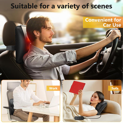 iKristin Back Massager with Heat,Shiatsu Neck Back Massager Pillow,Deep Tissue Kneading Back Massage,Massage Pillow for Shoulders,Legs,Foot,Body Muscle Relief,Neck Massager for Women/Men/Dad/Mom