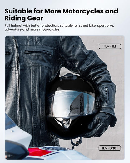 ILM Full Face Motorcycle Street Bike Helmet with Enlarged Air Vents, Free Replacement Visor for Men Women DOT Approved Model ST-06 (Matte Black, Medium)