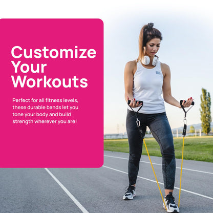 INEVIFIT Resistance Band Set, 150 LBS Stackable Workout Bands for Strength Training, Yoga, Pilates, and Full Body Workout, Includes Door Anchor, Handles, Ankle Straps, Carrying Bag, and Exercise Guide