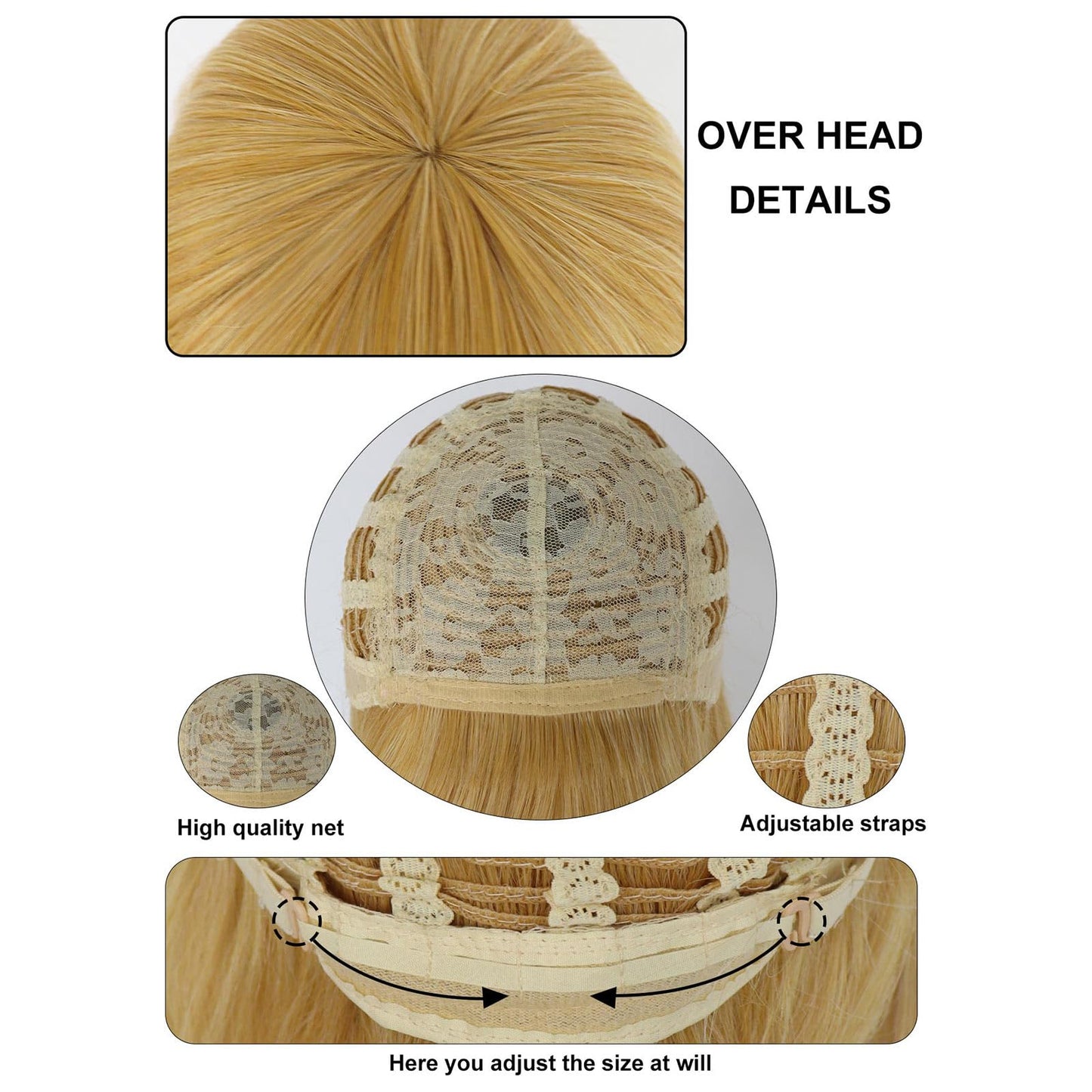 IMEYLE Applejack Wig Cowgirls Wig Women Long Gold Wigs with Bangs and Ponytails for Women Synthetic Halloween Cowgirls Costume Party Anime Cosplay Wigs Christmas Outfit for Scenecore +Hair Cap