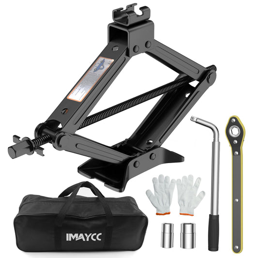 IMAYCC Car Jack Kit, Scissor Jack for Car 2 Ton (4409 lbs) Tire Jack Repair Kit,Spare Tire Changing Kit with Lug Wrench,Emergency Kit for Vehicle/Auto/SUV/MPV