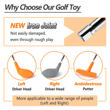 iPlay, iLearn Kids Golf Toys Set W/Left & Right Club Head, Boys Outdoor Sport Toy Age 3-5, Toddler Indoor Golf Ball Game, Child Exercise Active, Yard Play Birthday Gift 4 6 7 8 Year Olds Toddler Girl