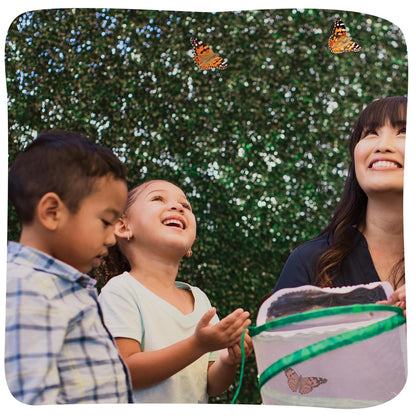 Insect Lore Butterfly Garden Kit – 10 Live Caterpillars, Habitat, STEM Journal, 2 Chrys-a-lid Holding Logs & Feeder – Grow & Release Painted Lady Butterflies – Educational Science Toy