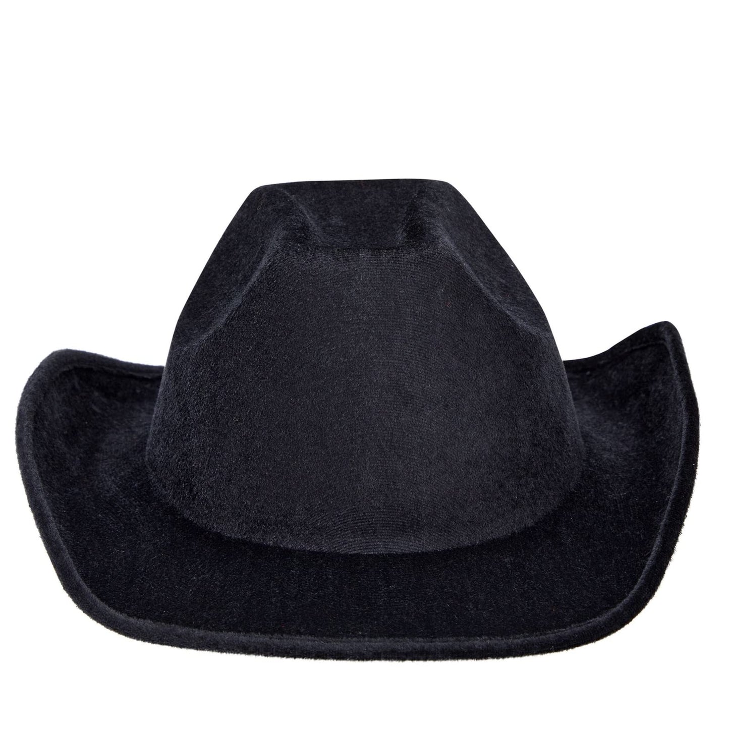 Zodaca 4-Piece Black Cowboy Hats - Adjustable Adult Size Velvet Felt - Costume & Party Favors for Men & Women - Birthday Cowboy Hat