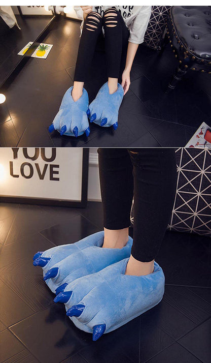 YUNZLAN Unisex Monster Feet Slippers Soft Dino Slippers Animal Claw Paw Shoes for Men Women Boy Girl Home Halloween Party Cosplay Costume Footwear