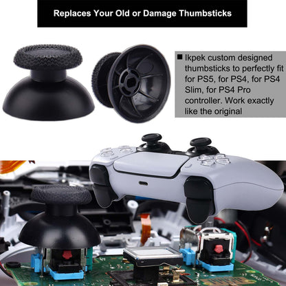 Ikpek 4 Pack Analog 3D Joysticks Replacement for DualSense PS5 Controller, Joysticks Part with Repair Screwdriver Kit for PlayStation 5 Controller