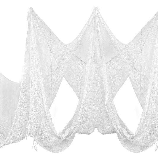 Yobbai 6 Pack Halloween White Creepy Cloth - Halloween Decorations Clearance - 30X72 Inch Spooky Fabric Cloth for Haunted House - Creepy and Spooky Halloween Decorations for Party Outdoor Or Indoor