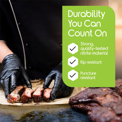 Inspire Black Nitrile Gloves | THE ORIGINAL Quality Black Disposable Glove Latex Free | 4.5 Medical Cooking Cleaning Mechanic Case of 1000 size M