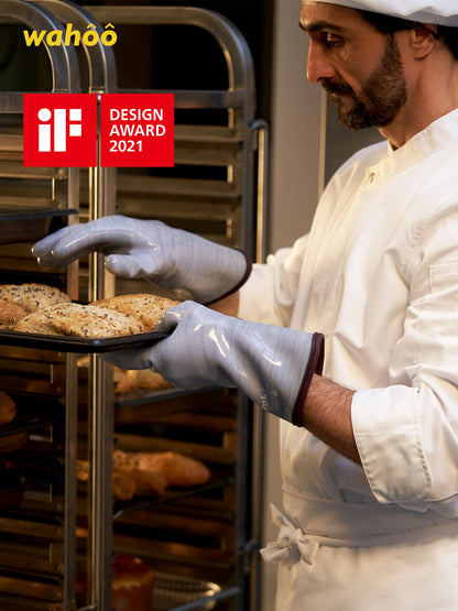 LANON Protection Wahoo Liquid Silicone Smoker Oven Gloves, Food-Contact Grade, Heat Resistant Gloves for Cooking, Grilling, Baking, Purple, L/9