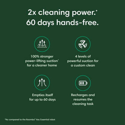 iRobot Roomba Vacuum 2 Essential Robot with AutoEmpty Dock, 3 Suction Levels, Latest Floor Tracking Sensors, and Compact Design (Black)