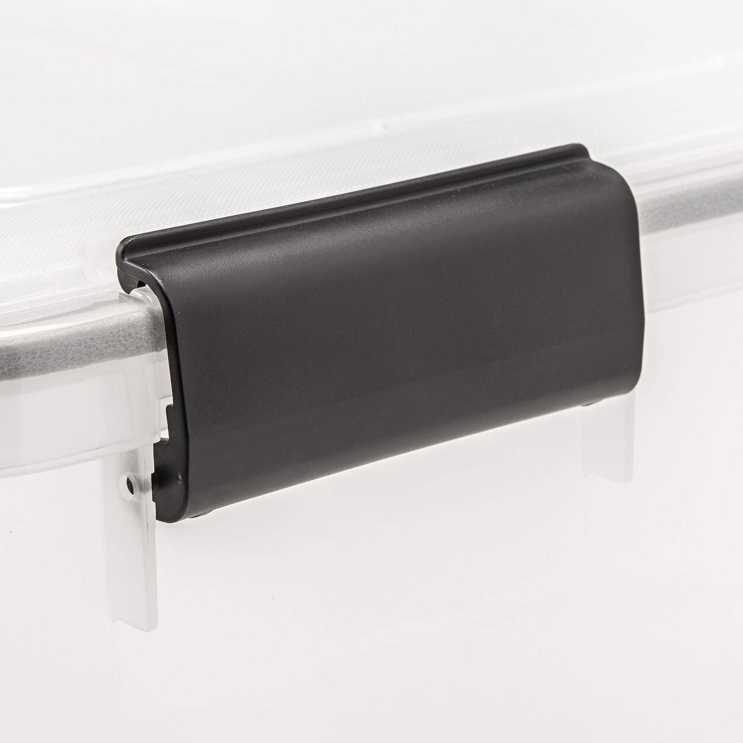 IRIS USA WeatherPro 31 Qt Storage Bins with Lids, 6 Pack, BPA-Free Plastic Gasket Box with Tight Latch and Seal, Stackable Nestable Tote Tub - Clear/Black