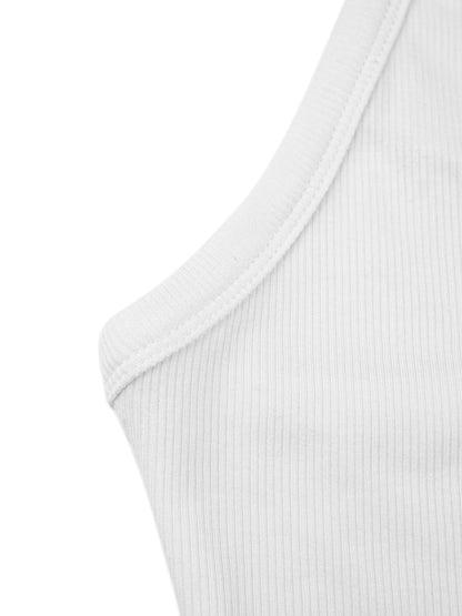 iGENJUN Workout Tops for Women Racerback Tank Tops 2025 Yoga Gym Ribbed Sleeveless Shirts Clothes,M,White