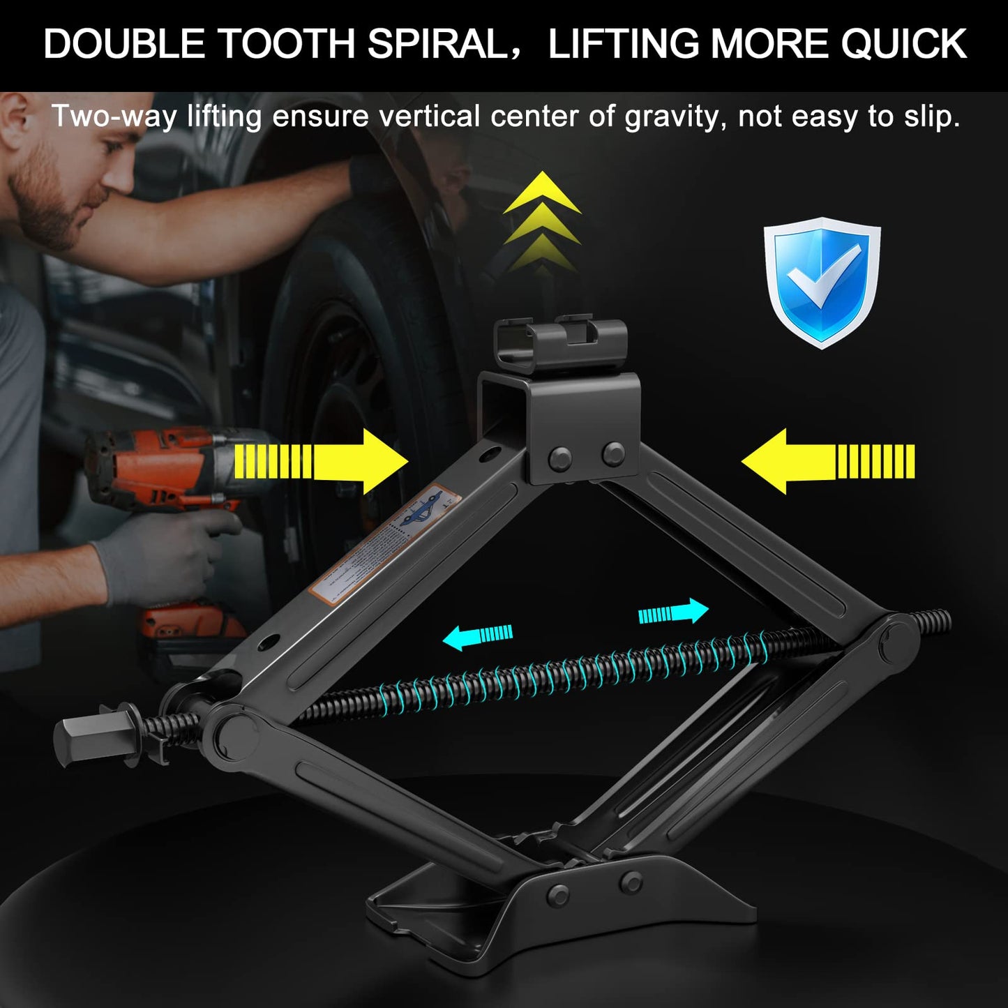 IMAYCC Car Jack Kit, Scissor Jack for Car 2 Ton (4409 lbs) Tire Jack Repair Kit,Spare Tire Changing Kit with Lug Wrench,Emergency Kit for Vehicle/Auto/SUV/MPV