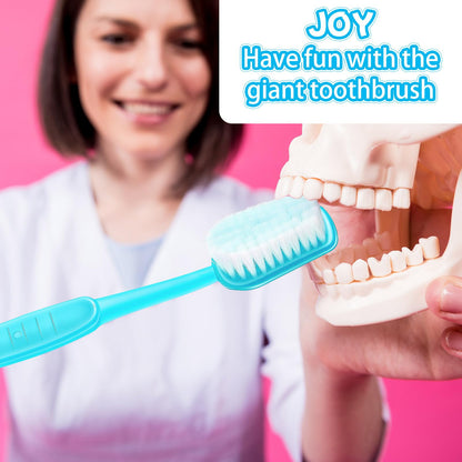 Ireer 2 Pieces Giant Toothbrush Prop Large Toothbrushes Big Brush Oversized Gag Novelty Toys for Summer Halloween Costume Take Picture Comedy Party Favors Pet Grooming Brush(Red, Blue)