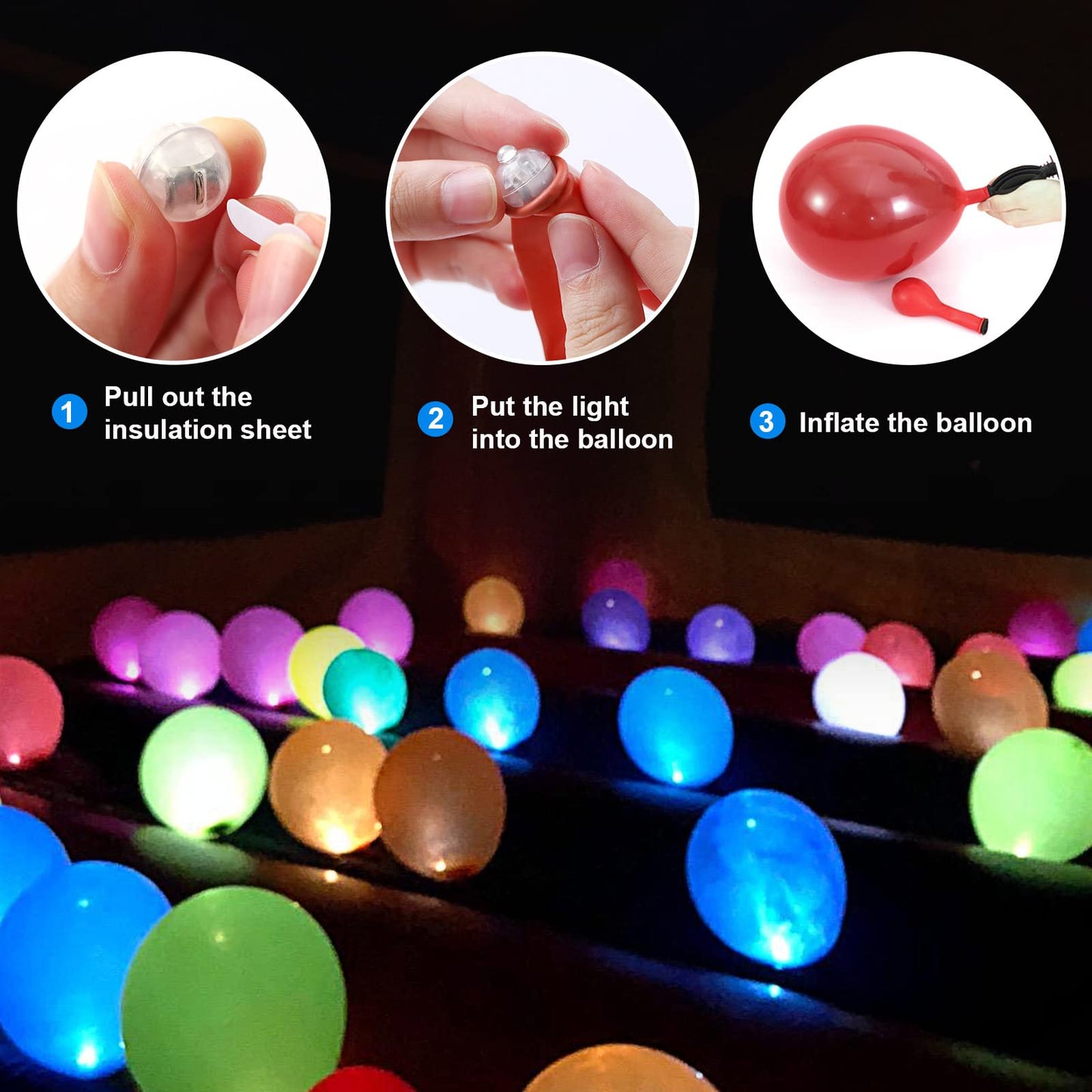 ZGWJ 100PCs Mini Led Lights for Paper Lantern, Led Balloons Light up Balloons for Neon Party Lights Easter Eggs Christmas Halloween Birthday Party Wedding Decoration