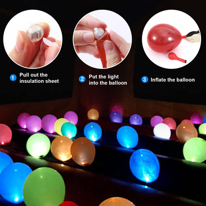 ZGWJ 100PCs Mini Led Lights for Paper Lantern, Led Balloons Light up Balloons for Neon Party Lights Easter Eggs Christmas Halloween Birthday Party Wedding Decoration