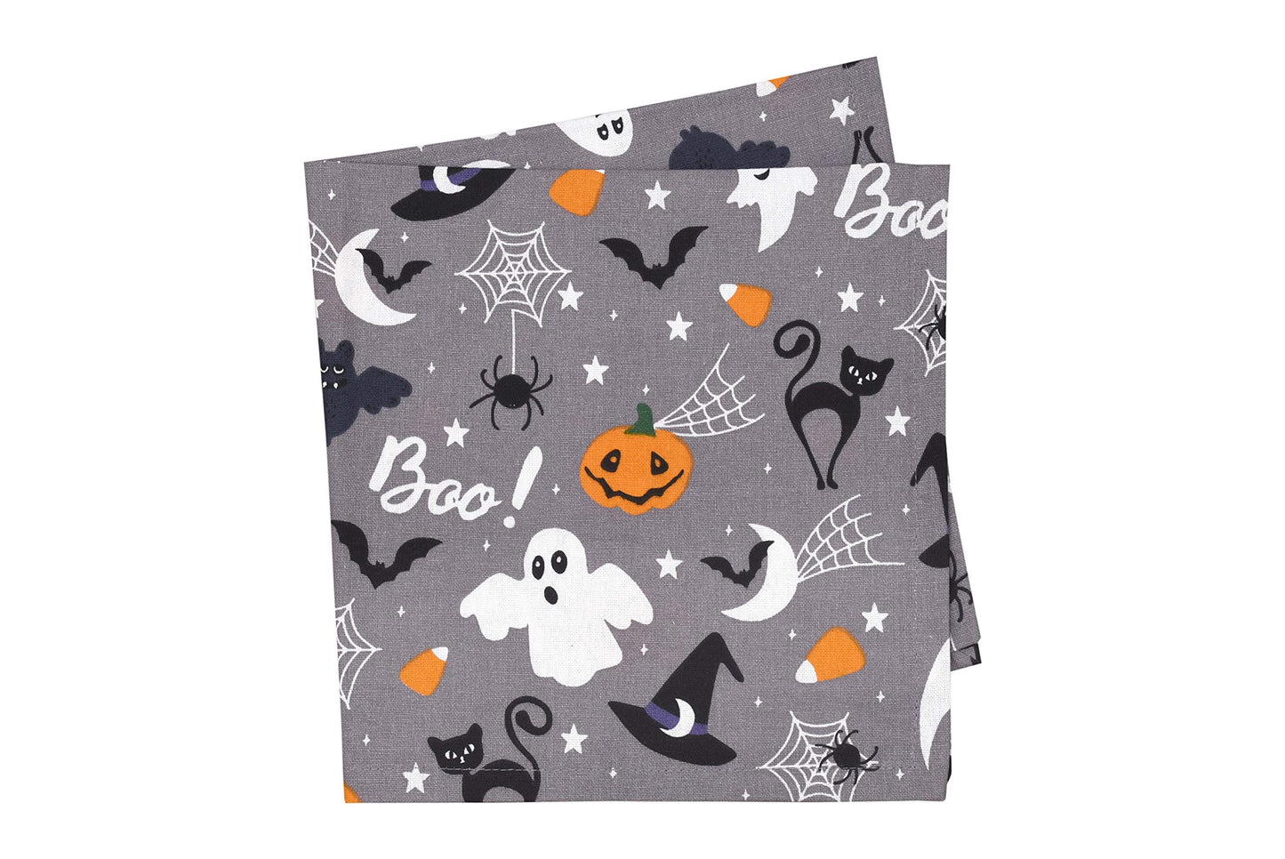 Yourtablecloth 100% Cotton Cloth Dinner Halloween Table Napkins -Soft & Vibrant Napkins 20 x 20 Set of 6 (Ghost)