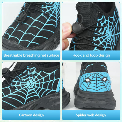 YAOWUQUAN Boy Festive Tennis Shoes for Children's Parties Breathable Light Up LED Shoes for Kids(10,Black)