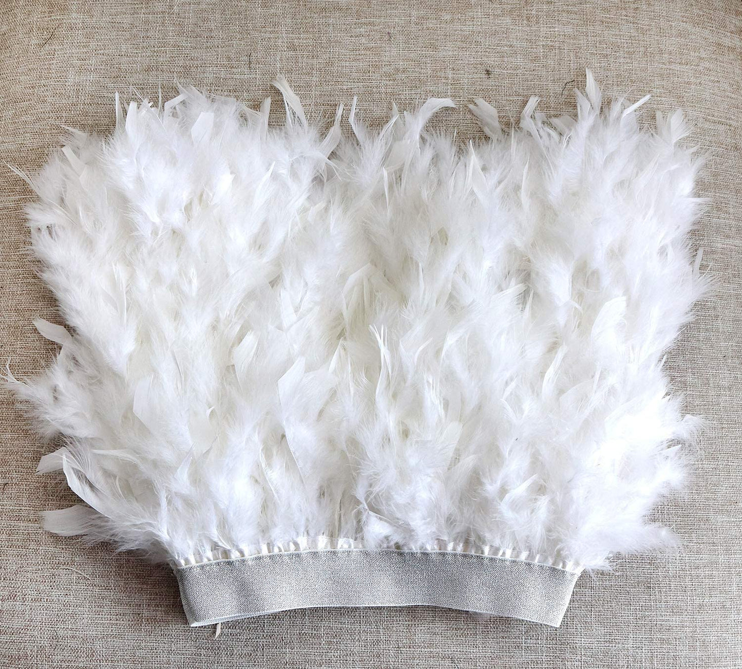 ZAKIA Women's Feather Skirt High Waist Mini A-line Tutu Skirts for Halloween Cosplay(A-White, S)