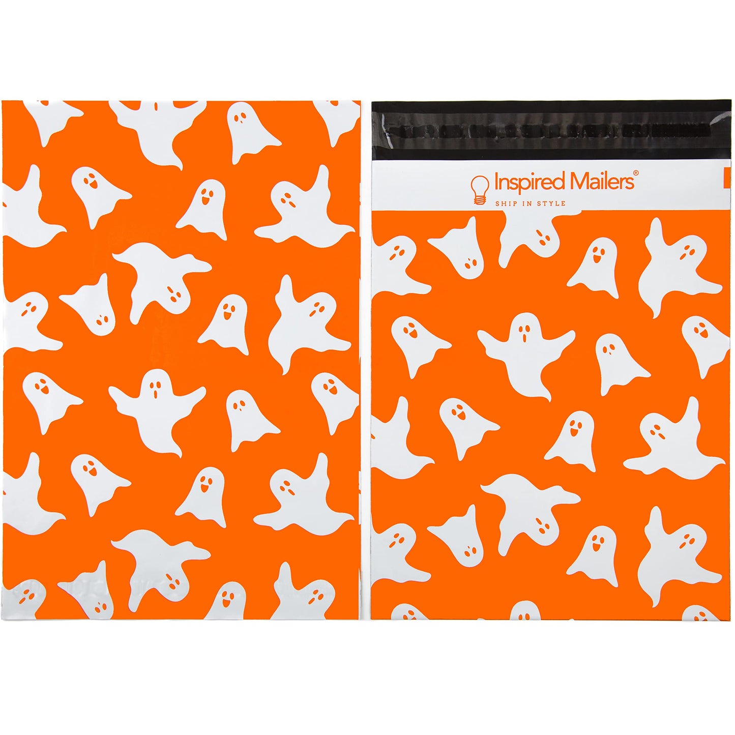 Inspired Mailers - Halloween Poly Mailers 10x13 Variety Pack of 40-10 each: Candy Corn, Ghosts, Orange Ghosts, Spiderwebs - Shipping Envelopes (10x13, 40 Pack)
