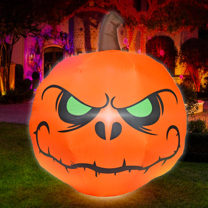 YOUBEMAGIC 4FT Halloween Inflatable Pumpkin with Build-in LED Lights, Blow up Halloween Inflatable Outdoor Indoor Decorations Large Party Yard Decoration