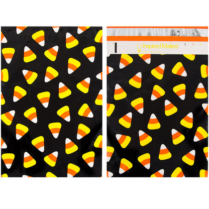 Inspired Mailers - Halloween Poly Mailers 10x13 Variety Pack of 40-10 each: Candy Corn, Ghosts, Orange Ghosts, Spiderwebs - Shipping Envelopes (10x13, 40 Pack)