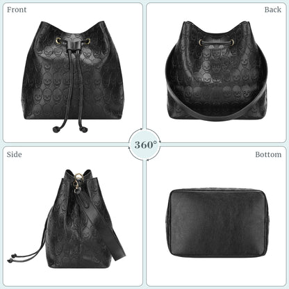 Womens Hobo Tote Bag Faux Leather Shoulder Bag for Women Bucket Bag Hobo Handbag Fit for Dating, Working, Shopping