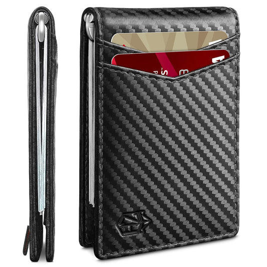 Zitahli Wallet for Men-6 Slots ID Window-Mens Wallets-Slim Wallet Classic Spring Money Clip RFID Blocking-Gift for Men