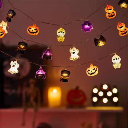 LOLStar Halloween String Lights Decorations, 9.8FT 20 LED Halloween Fairy Lights, Battery Operated (Not Included) with Timer Function and 8 Flashing Modes, Cute Booday Lights 2025 Home Indoor Decor