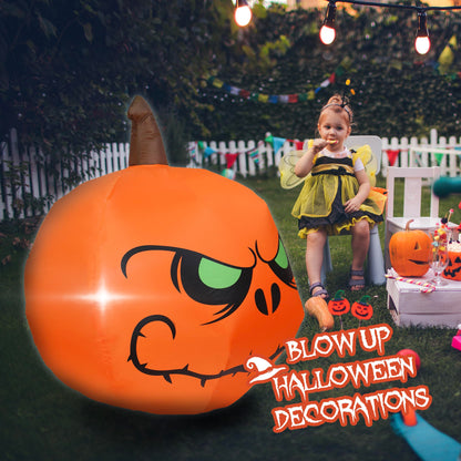 YOUBEMAGIC 4FT Halloween Inflatable Pumpkin with Build-in LED Lights, Blow up Halloween Inflatable Outdoor Indoor Decorations Large Party Yard Decoration