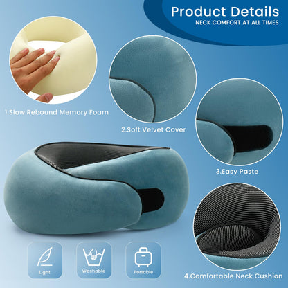 2024 New Memory Foam Travel Pillow for Airplanes,Neck Pillow for Traveling,Neck Plus Travel Pillow,Neck Plus Travel Neck Pillow