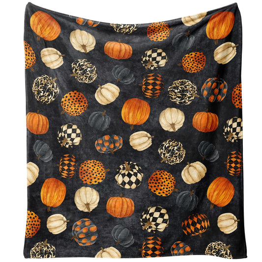 Yiyhuxf Halloween Pumpkin Blanket,Fall Fleece Blanket,Pumpkin Gifts for Women,Halloween Flannel Fleece Throw Blanket for Home Living Room Couch Bed Chair or Dorm Decor 60"x50"