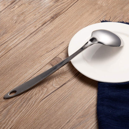 IMEEA Large Cooking Spoon Stainless Steel Basting Spoon for Cooking Serving Spoon, 12.8-Inch