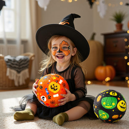 ZOOJOY Pack of 2 Cartoon Playground Balls, Halloween Balls for Toddler 3-12, 8.5" Rubber Ball Bouncy Kickball, Indoor & Outdoor Game Toys for Boys Girls with Pump