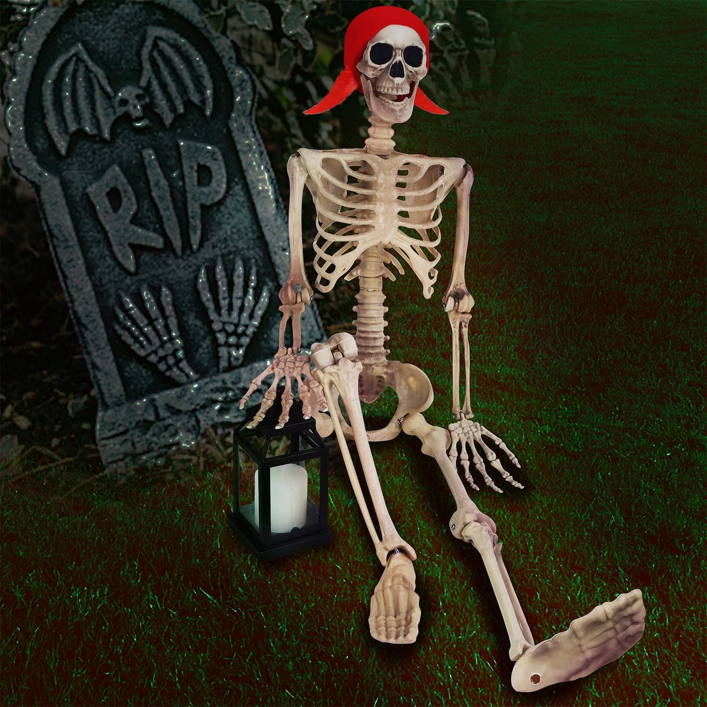 yosager 3ft/90cm Halloween Skeleton, Full Body Skeleton, Life Size Human Bones Pose-N-Stay Realistic with Adjustable Joints, Pose Skeleton Prop, Haunted House Decor