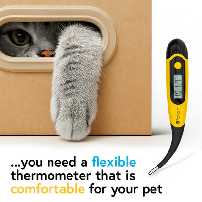 iProven Dog & Cat Thermometer for Accurate Fever Detection, Comfortable Flexible Tip, Waterproof Pet Thermometer, Fast Readings in 20 sec, Whelping and Veterinary Supply, DTK-117Y