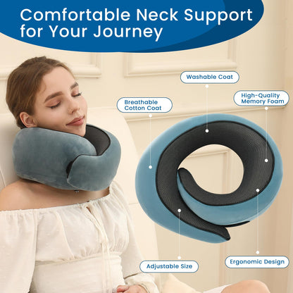 2024 New Memory Foam Travel Pillow for Airplanes,Neck Pillow for Traveling,Neck Plus Travel Pillow,Neck Plus Travel Neck Pillow