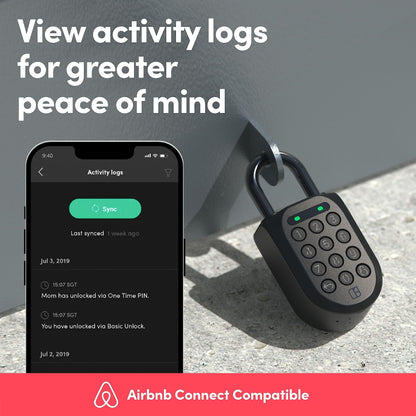 igloohome New Smart Padlock 2 (SP2), The Toughest Smart Padlock – Generate Access from Anywhere with The Mobile app (iOS/Android) – No WiFi Needed, Waterproof & Rechargeable