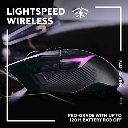 Logitech G502 X Plus Lightspeed Wireless RGB Gaming Mouse and G640 SE Large Cloth Gaming Mouse Pad (460 x 400 x 3 mm) - Black